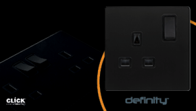 New Matt Black Metal cover plates for Click Definity range